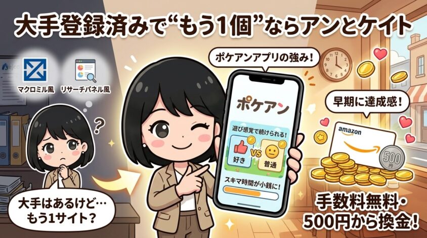 大手登録済みで"もう1個"ならアンとケイト