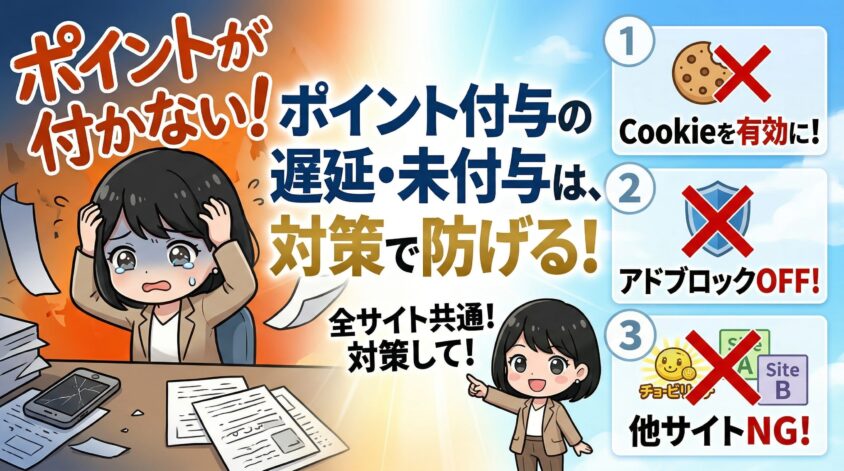 ポイント付与の遅延・未付与がまれに起こる