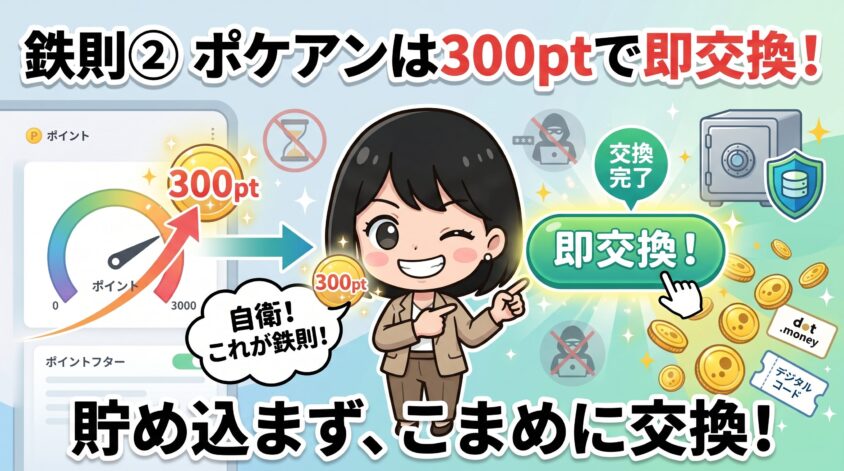 ポイントはこまめに交換する