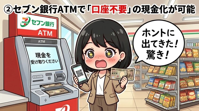 セブン銀行ATMで「口座不要」の現金化が可能