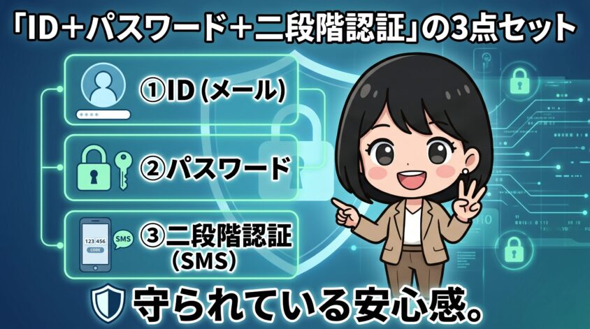 ID＋パスワード＋二段階認証