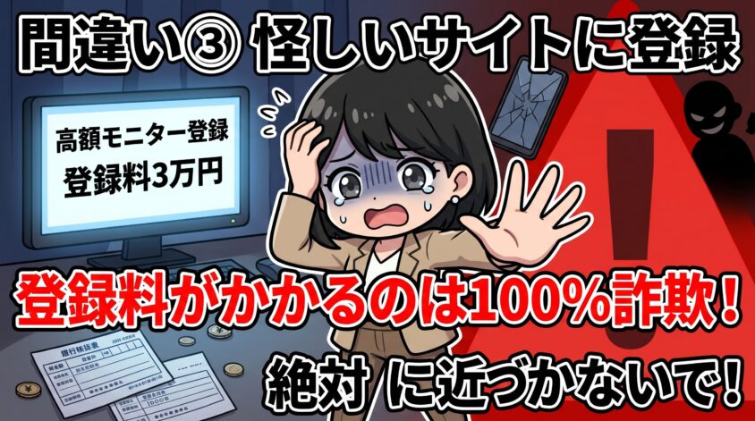 怪しいサイトに登録してしまう