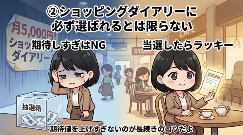 ショッピングダイアリーに必ず選ばれるとは限らない