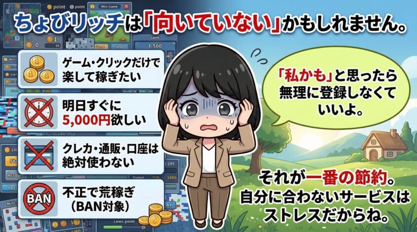 ちょびリッチが向いていない人