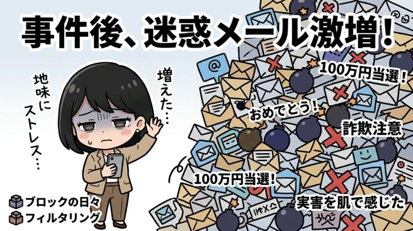 事件後の迷惑メール問題