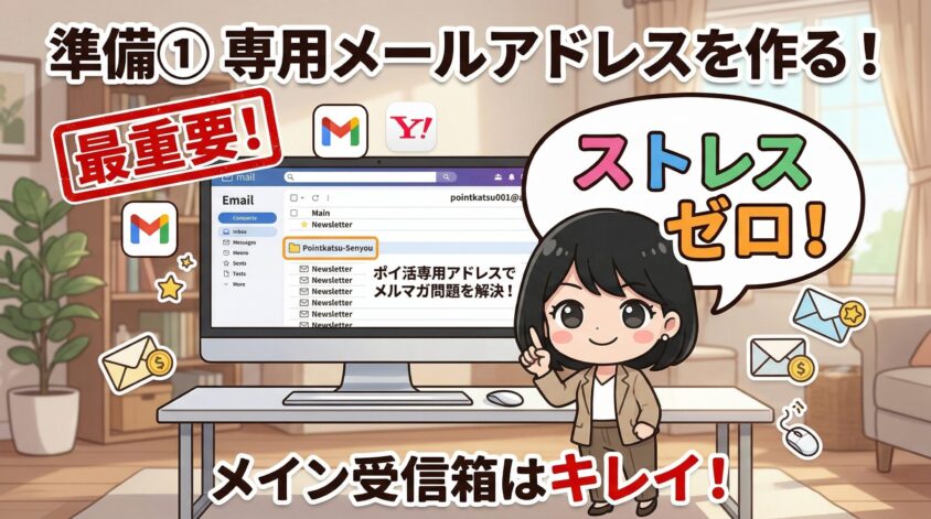 フリーメールで専用アドレスを作る