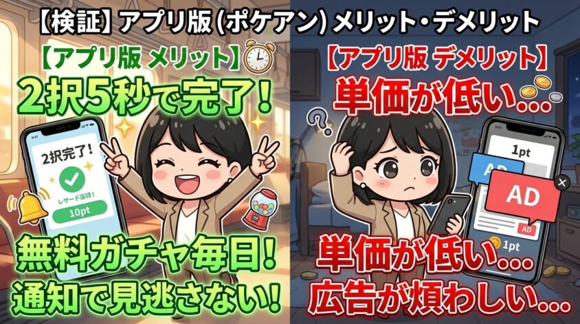 アプリ版（ポケアン）のメリット・デメリット
