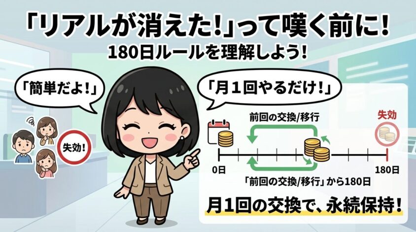 リアルは前回交換から180日で失効