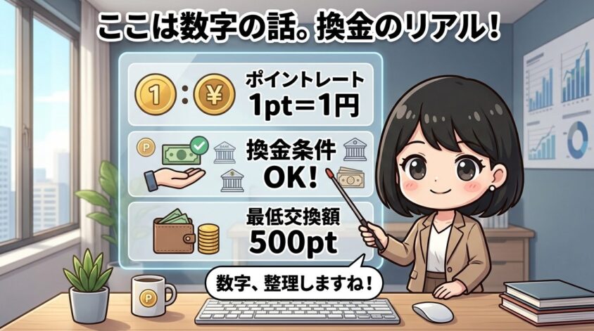 ポイントレート・換金条件・最低交換額