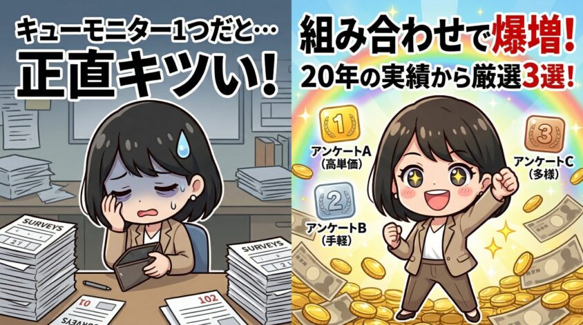 キューモニターと併用すべきおすすめアンケートサイト