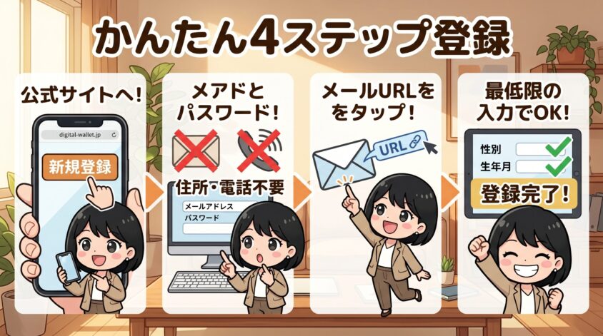 登録のステップ