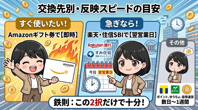 交換先別・反映スピードの目安