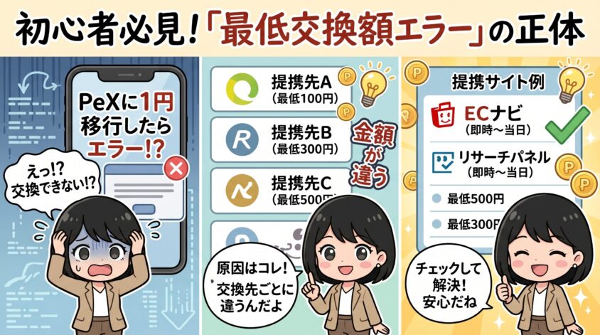 「最低交換額に満たない」エラーの正体
