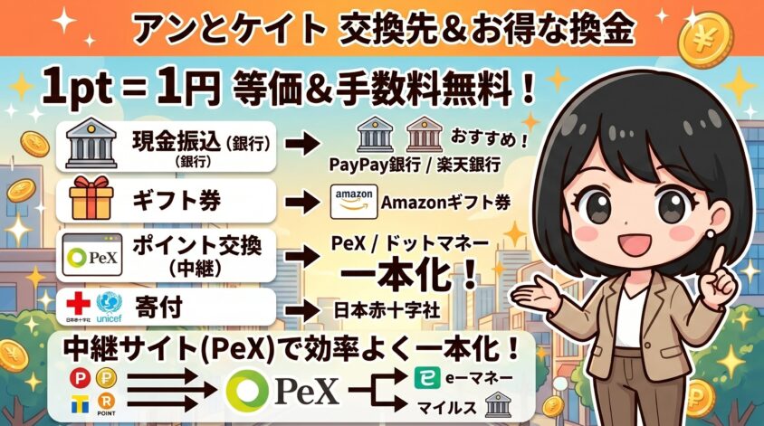 交換先の種類と使い勝手