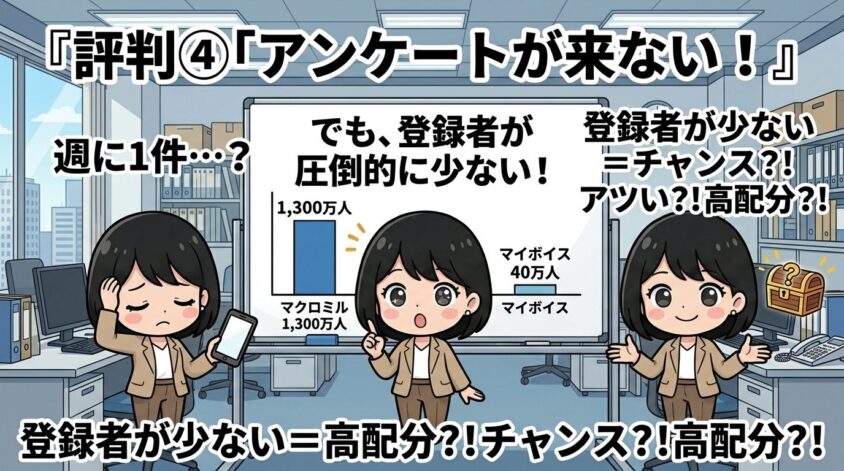 アンケートが来ない・配信数が少ない