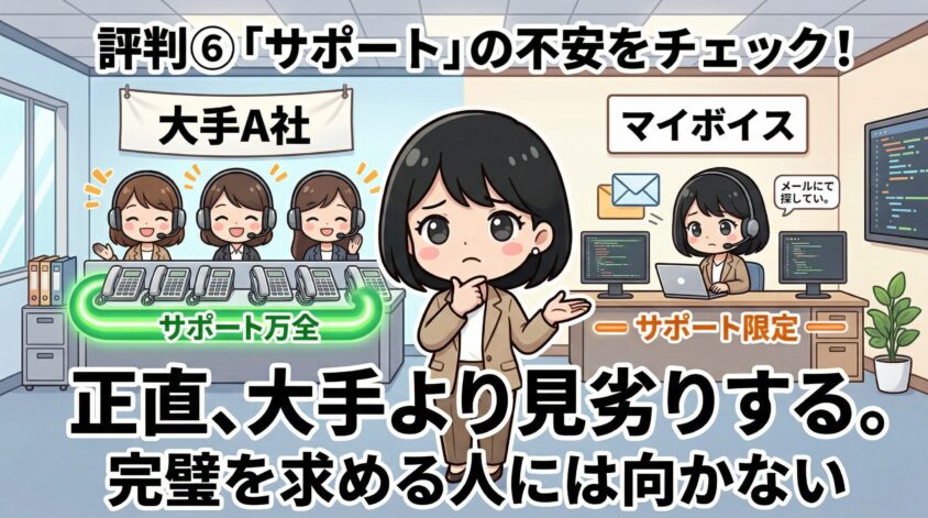 サポート対応に不安がある