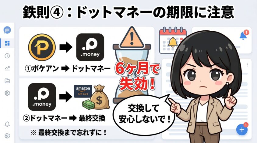 ポイント交換先(ドットマネー)の有効期限に注意