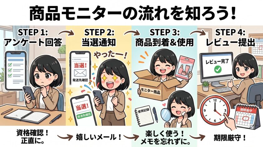 商品モニターが届いたときの具体的な流れ