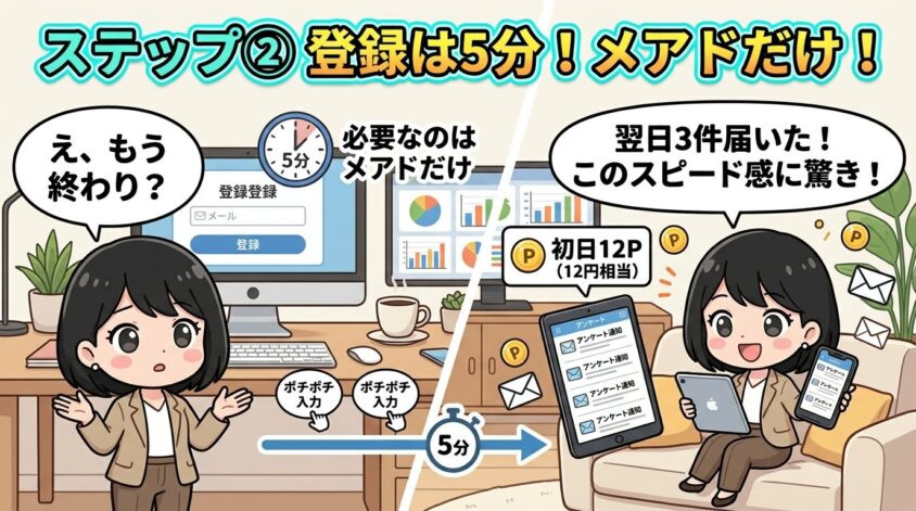 登録は5分で終わる