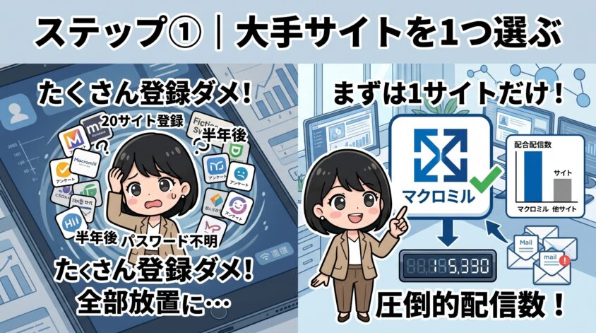 大手アンケートサイトを1つ選ぶ