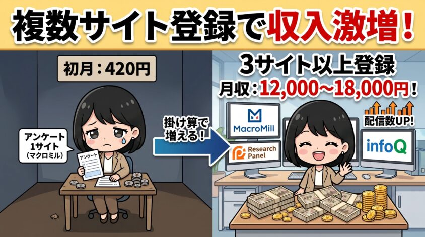 複数サイト（3〜5つ）に登録