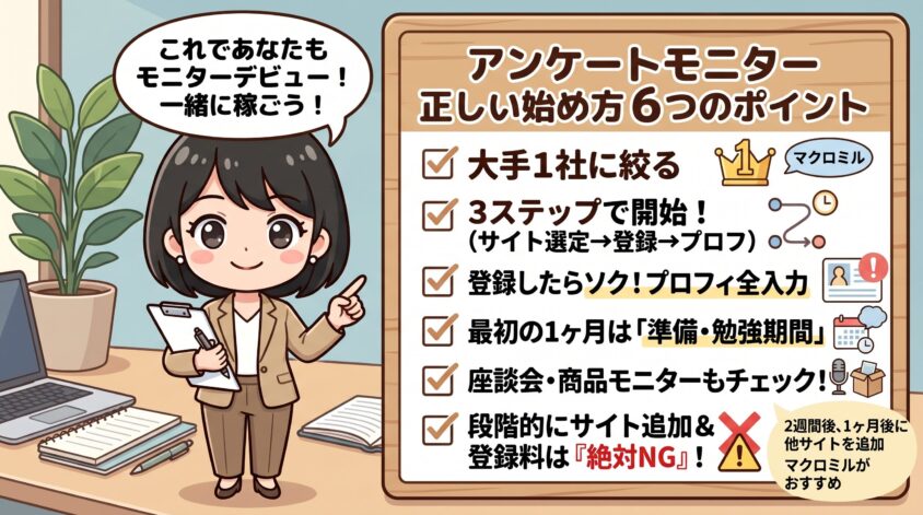 アンケートモニターの正しい始め方チェックリスト