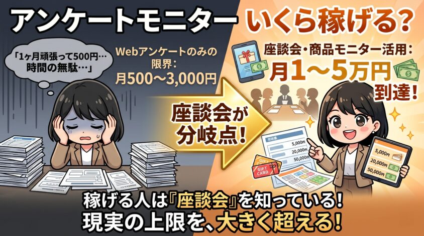 アンケートモニター いくら稼げる