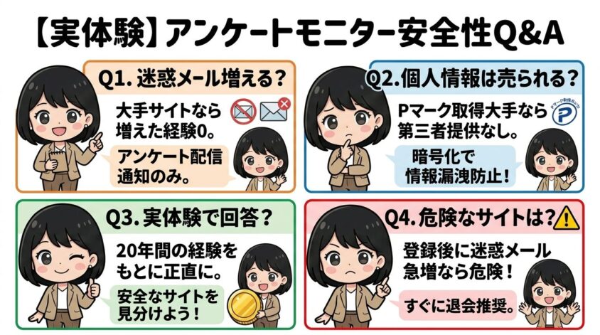 アンケートモニターの安全性に関するよくある質問
