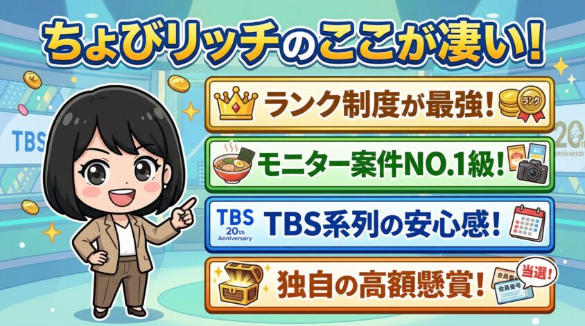 ちょびリッチが他社より優れている点