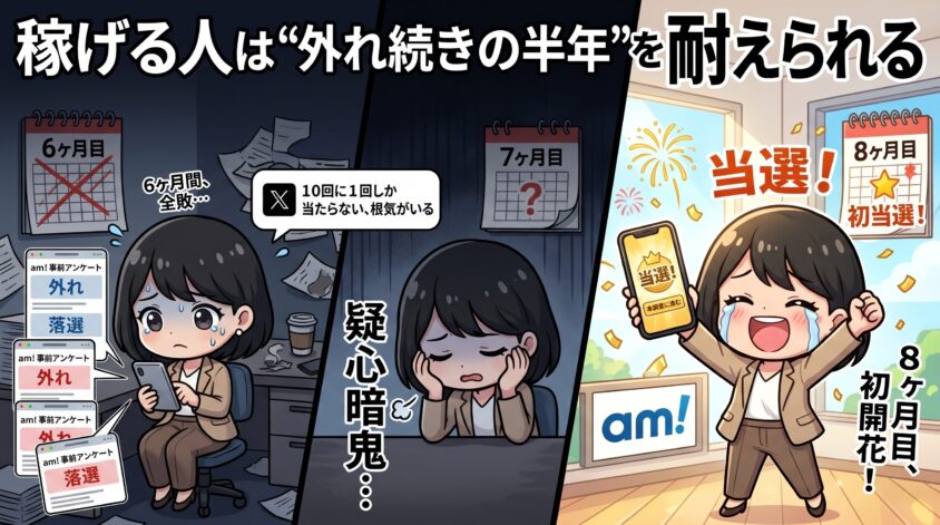 稼げる人は"外れ続きの半年"を耐えられる