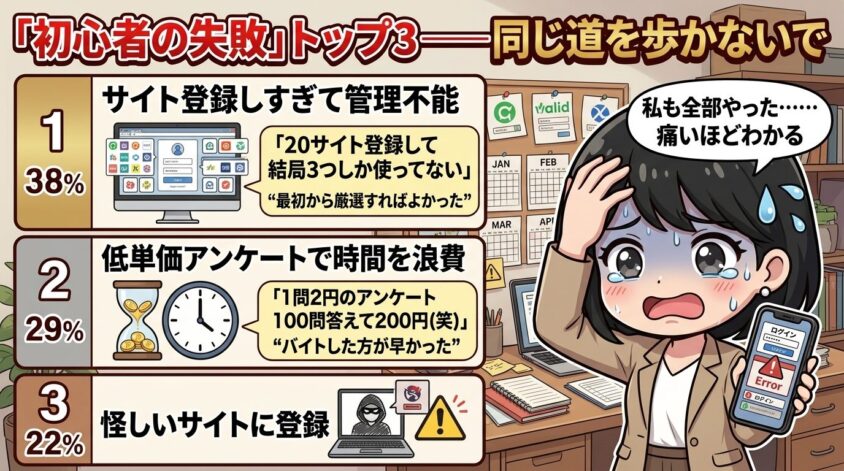 初心者の失敗トップ3