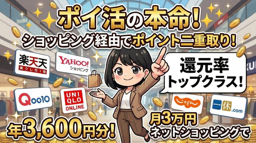 ショッピング経由の還元率はトップクラス