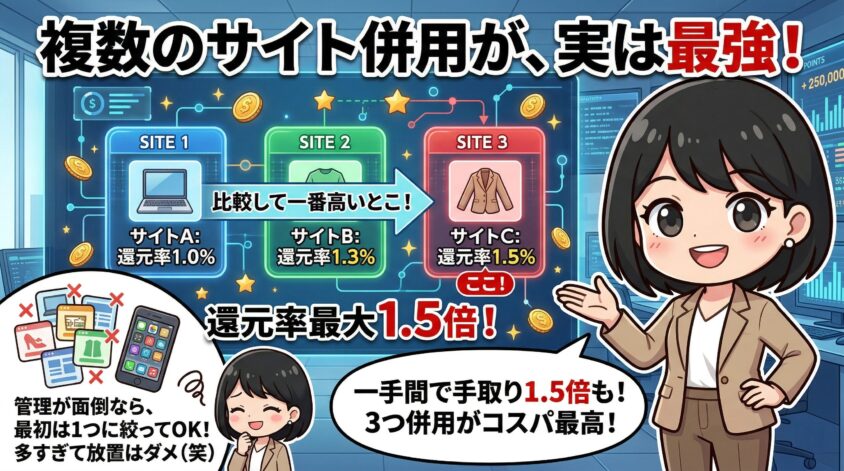複数のポイントサイトを併用するのが実は一番賢い