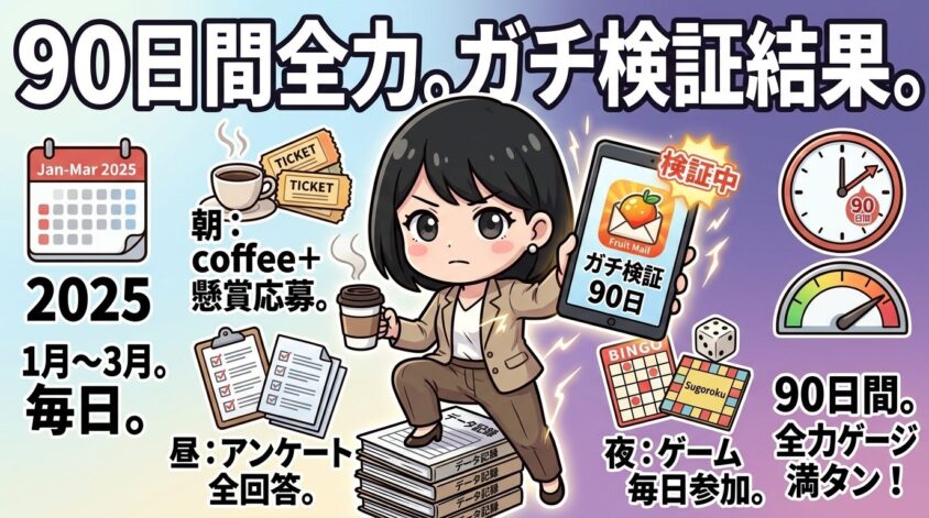 90日間、毎日ログインして全力で使った