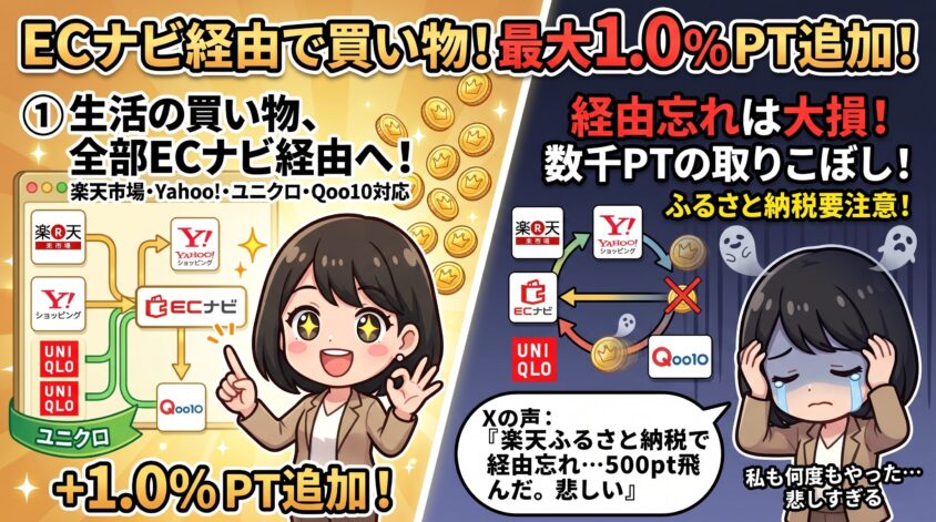 生活の買い物を全部ECナビ経由にする