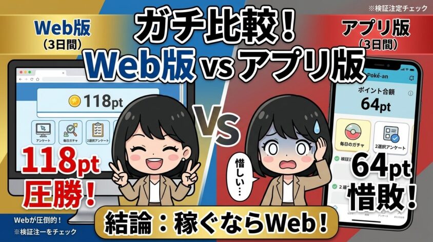 Web版とアプリ版（ポケアン）
