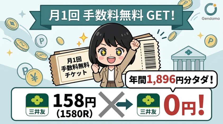 月1回の手数料無料チケット