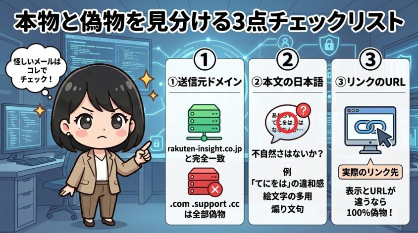 本物と偽物を見分ける3点チェックリスト