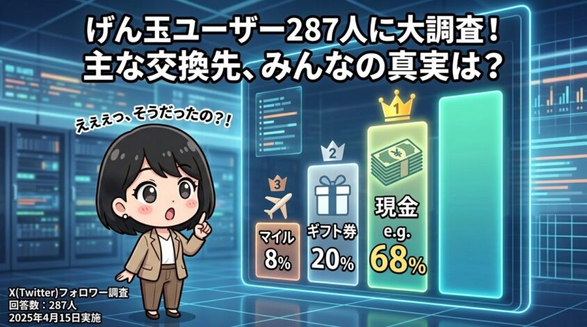 げん玉のポイント、主にどこに交換してる？