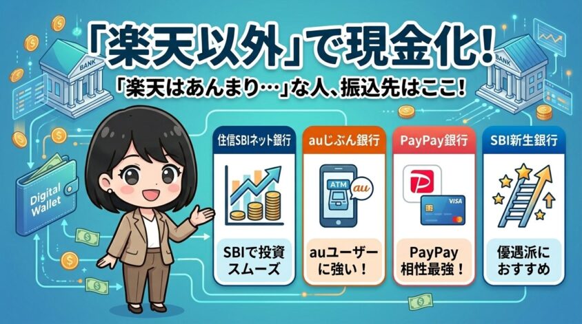 楽天銀行以外の現金化候補