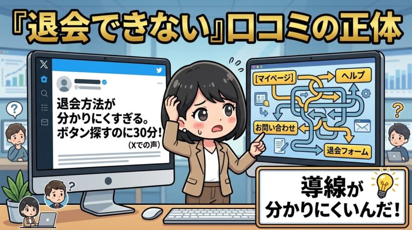 「退会できない」口コミの正体