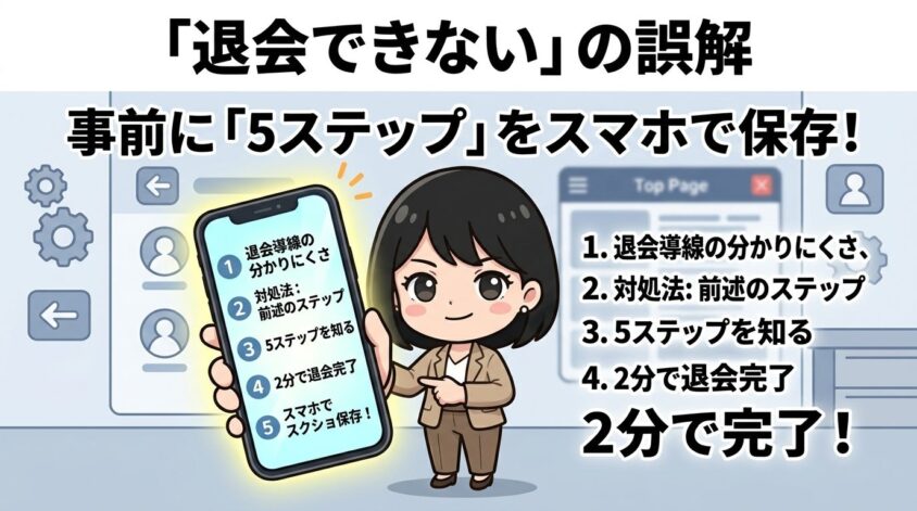 退会導線の分かりにくさ