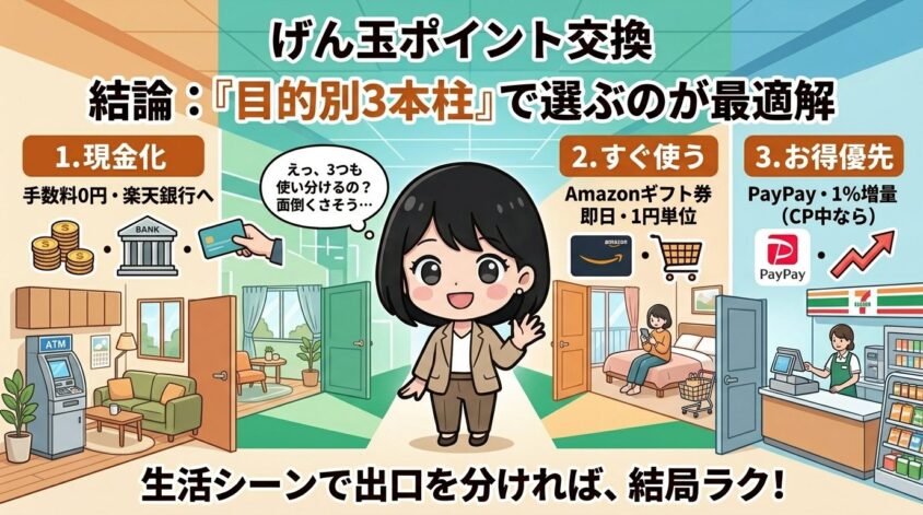 げん玉のポイント交換先は「目的別3本柱」で選ぶのが最適解