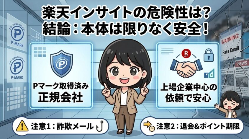 楽天インサイト本体の危険性は限りなく低い