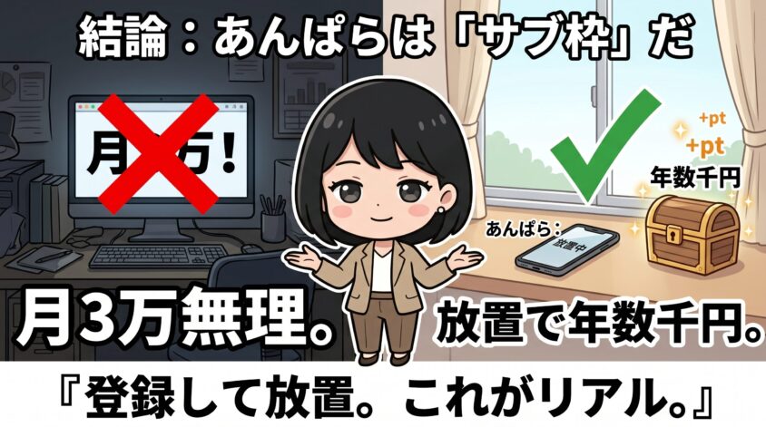 あんぱらは「稼ぐ場所」じゃなく「放置で貯まるサブ枠」だ