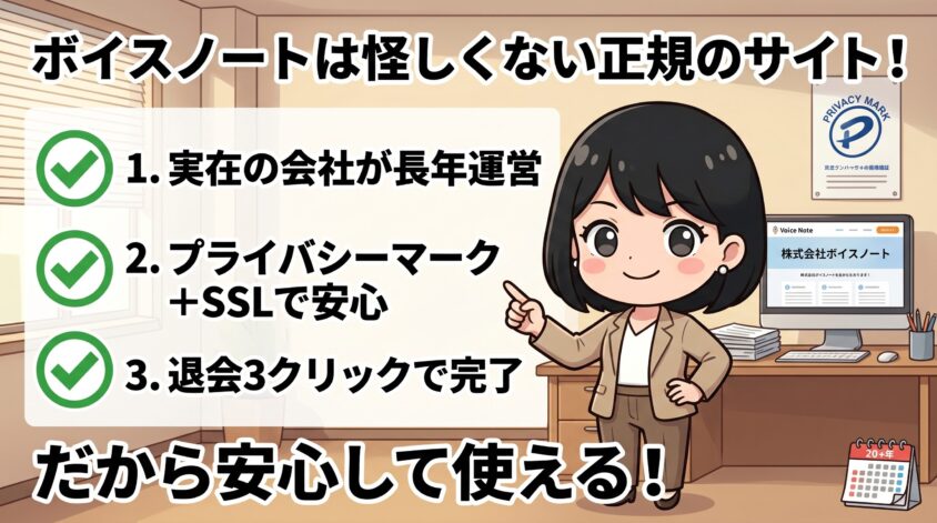 ボイスノートは怪しくない正規のアンケートサイト
