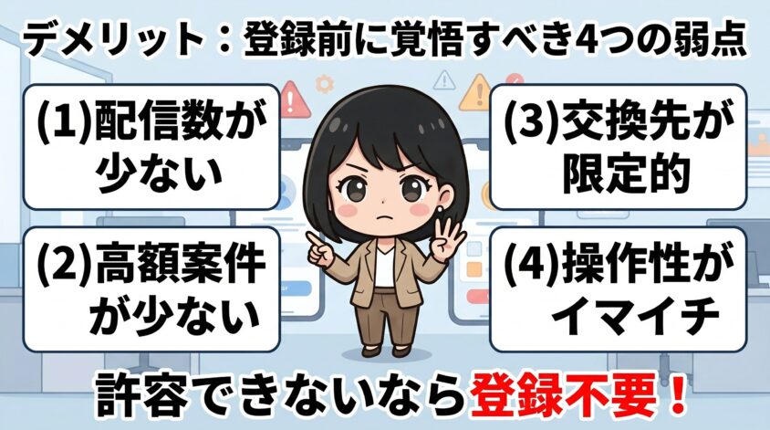デメリット:登録前に覚悟すべき4つの弱点