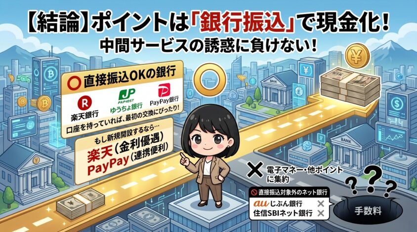 交換先の正解と銀行口座の選び方