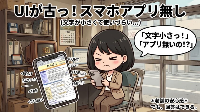 デメリット②:UIがやや古め・スマホアプリがない