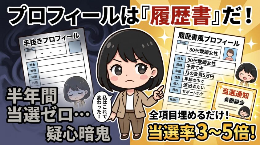 座談会に当選するためのプロフィール充実テクニック